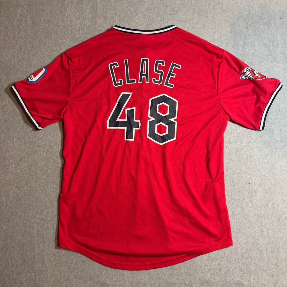 Cleveland Guardians Emmanuel Clase Baseball Jersey Mens XL Red 48 BDA Sports